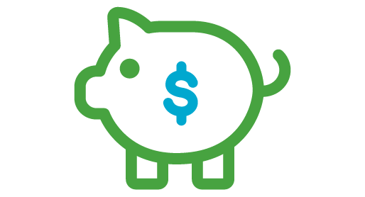 Dollar in piggy bank icon