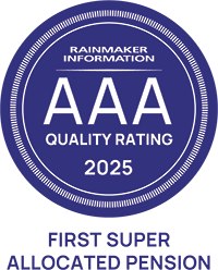AAA Quality Rating logo for the First Super Allocated Pension