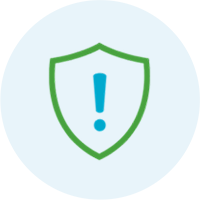 Shield with exclamation mark - icon